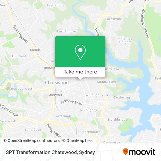 SPT Transformation Chatswood map