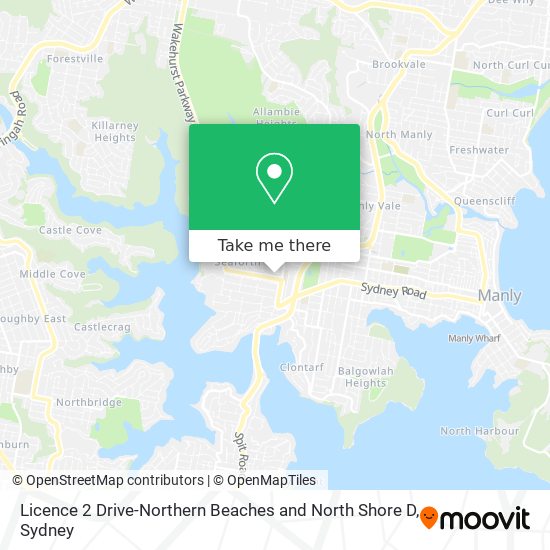 Licence 2 Drive-Northern Beaches and North Shore D map