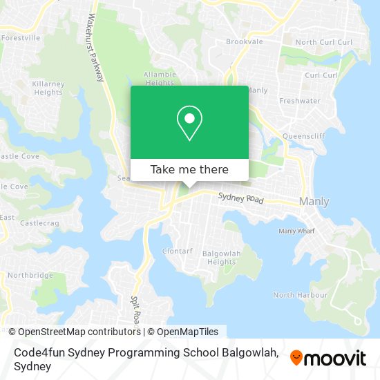 Mapa Code4fun Sydney Programming School Balgowlah