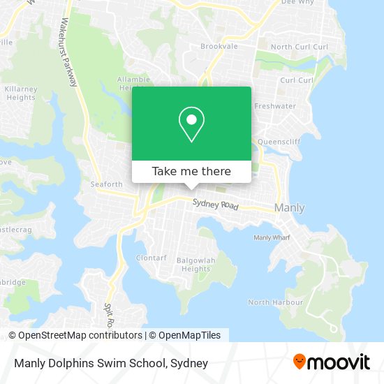 Mapa Manly Dolphins Swim School