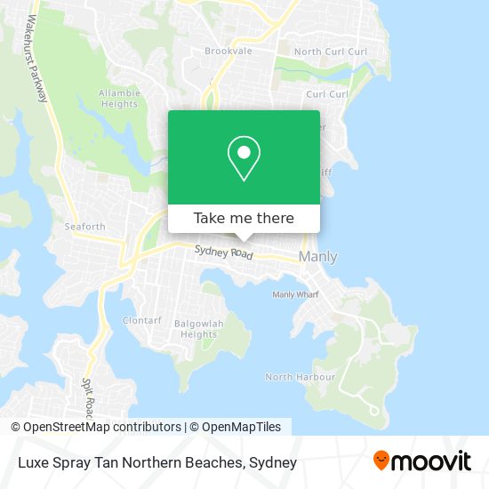 Luxe Spray Tan Northern Beaches map