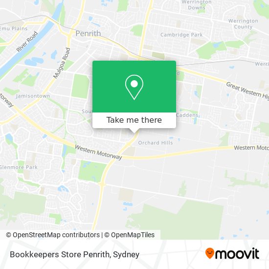 Bookkeepers Store Penrith map