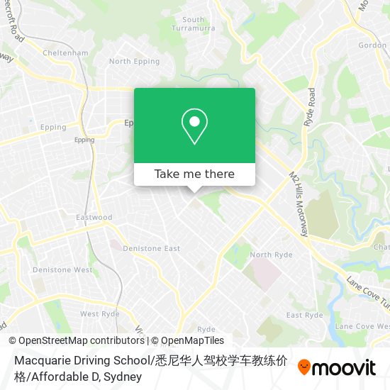 Macquarie Driving School / 悉尼华人驾校学车教练价格 / Affordable D map