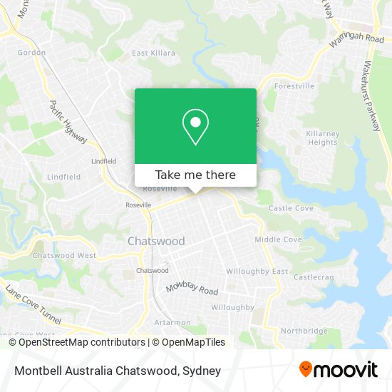 Mapa Montbell Australia Chatswood
