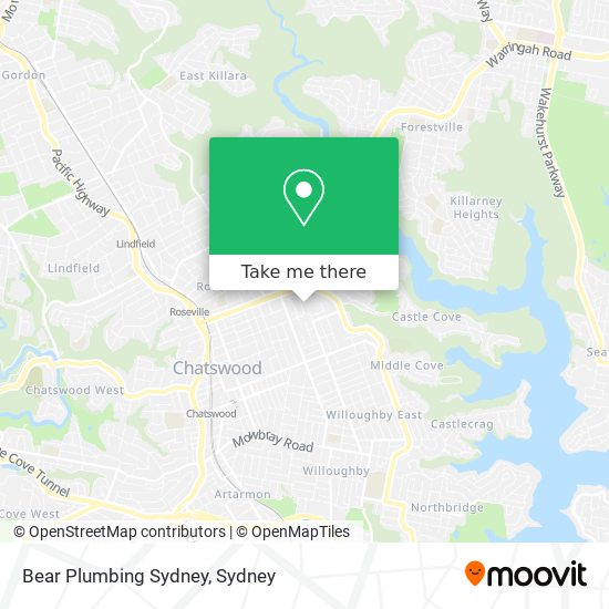 Mapa Bear Plumbing Sydney