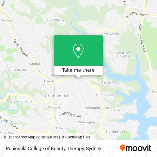 Peninsula College of Beauty Therapy map