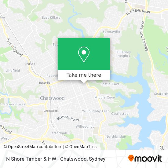 N Shore Timber & HW - Chatswood map