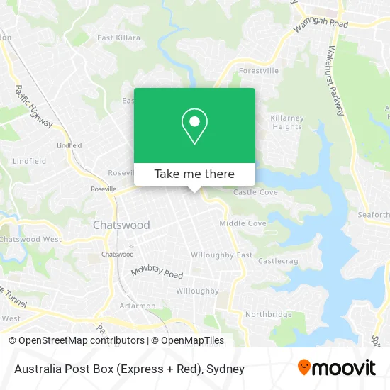 Australia Post Box (Express + Red) map