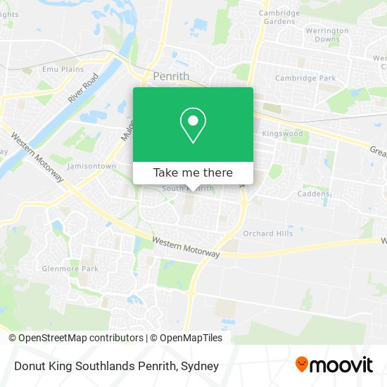 Donut King Southlands Penrith map