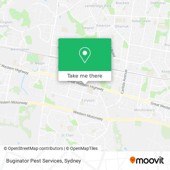 Mapa Buginator Pest Services