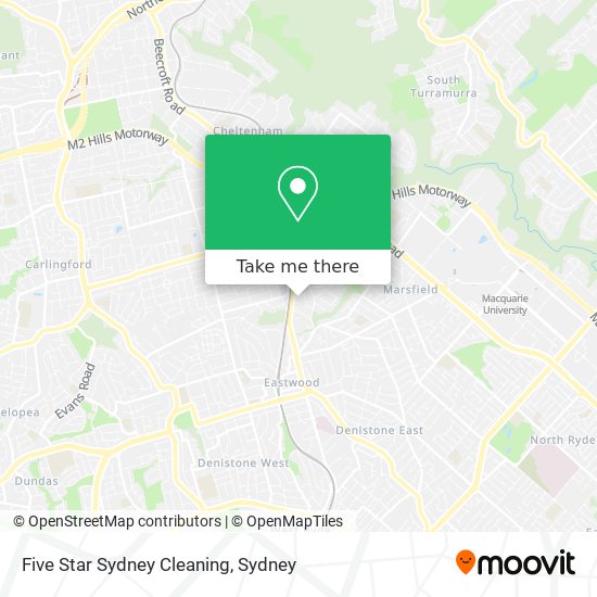 Mapa Five Star Sydney Cleaning