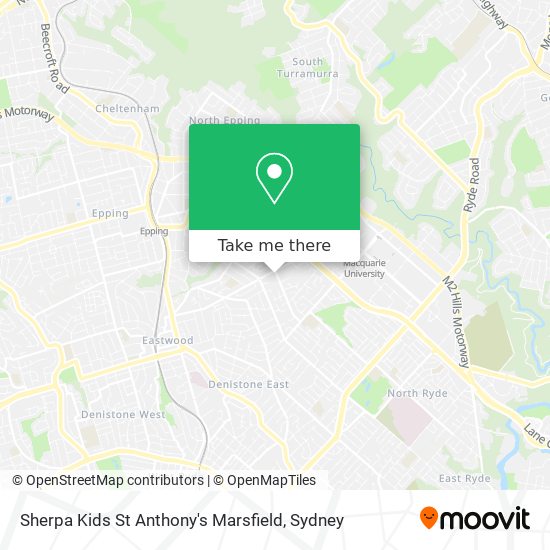 Mapa Sherpa Kids St Anthony's Marsfield