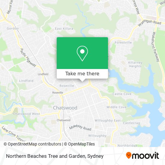 Mapa Northern Beaches Tree and Garden