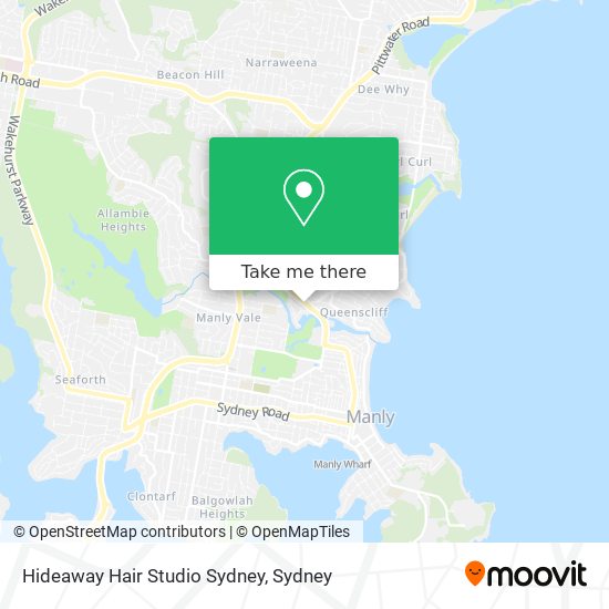 Mapa Hideaway Hair Studio Sydney