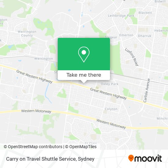 Carry on Travel Shuttle Service map