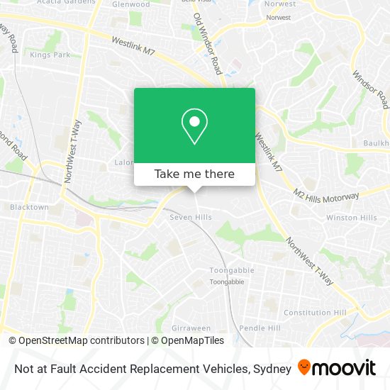 Not at Fault Accident Replacement Vehicles map