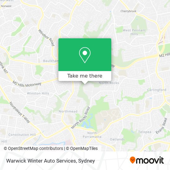 Warwick Winter Auto Services map