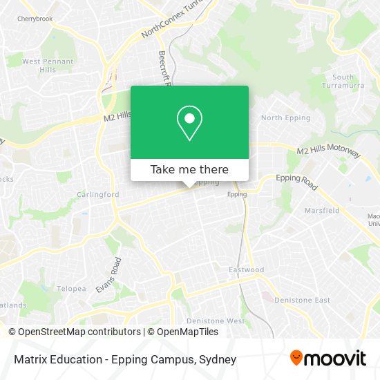 Mapa Matrix Education - Epping Campus