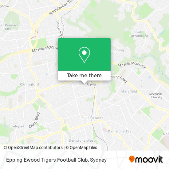 Mapa Epping Ewood Tigers Football Club