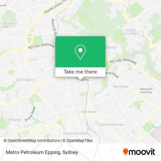 Mapa Metro Petroleum Epping