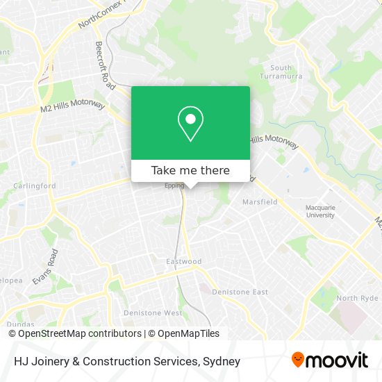 Mapa HJ Joinery & Construction Services