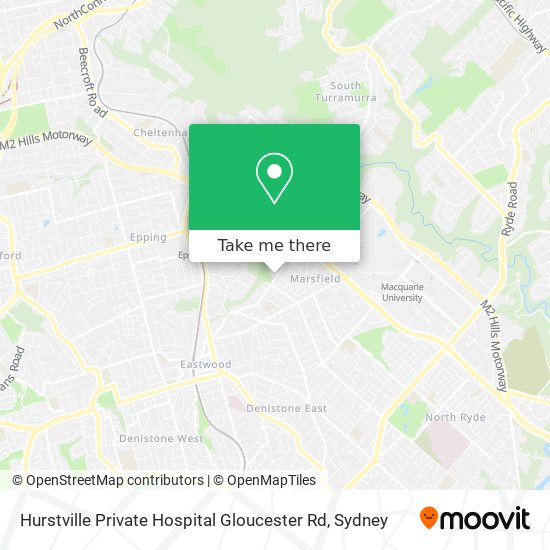 Mapa Hurstville Private Hospital Gloucester Rd