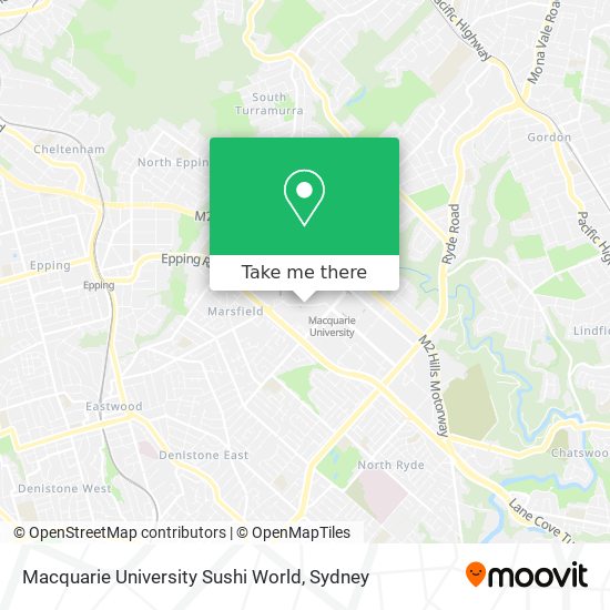 Mapa Macquarie University Sushi World