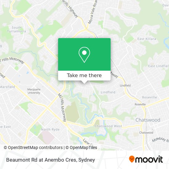 Beaumont Rd at Anembo Cres map