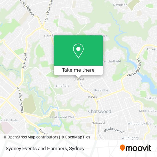Sydney Events and Hampers map