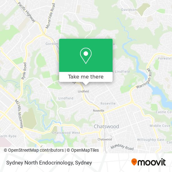 Mapa Sydney North Endocrinology