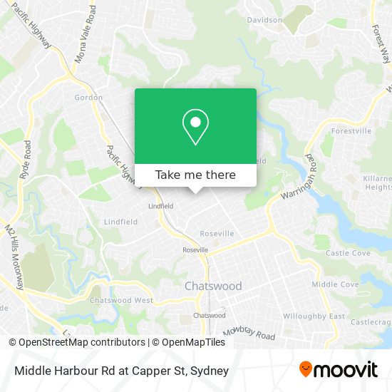 Mapa Middle Harbour Rd at Capper St