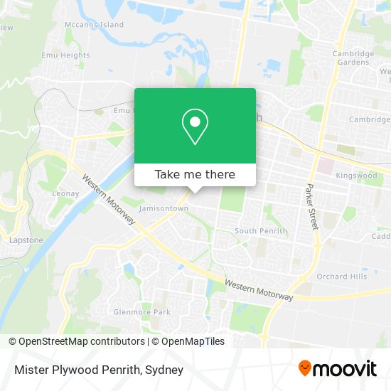 Mapa Mister Plywood Penrith