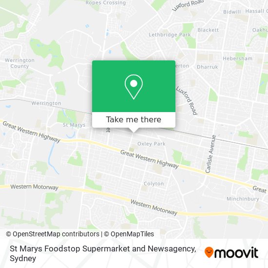 St Marys Foodstop Supermarket and Newsagency map