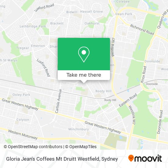 Gloria Jean's Coffees Mt Druitt Westfield map