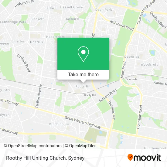 Roothy Hill Uniting Church map