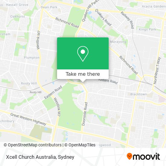 Mapa Xcell Church Australia