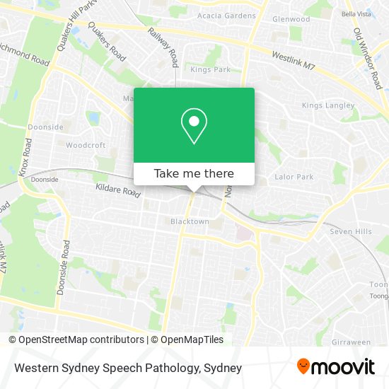 Mapa Western Sydney Speech Pathology