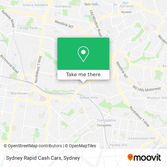 Mapa Sydney Rapid Cash Cars