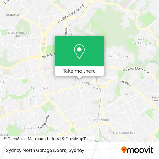 Mapa Sydney North Garage Doors