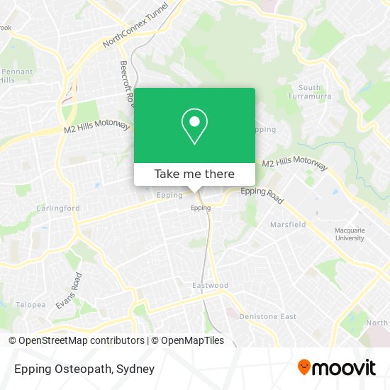 Epping Osteopath map