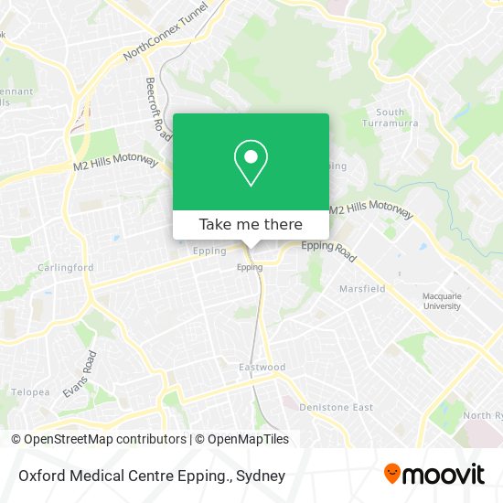 Mapa Oxford Medical Centre Epping.