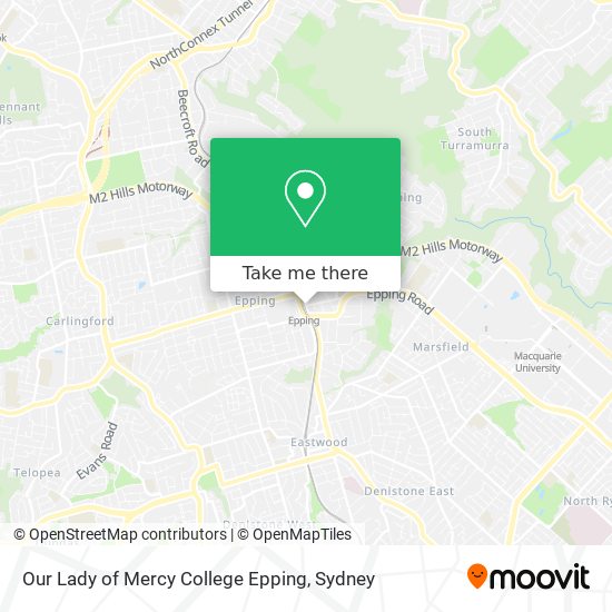 Our Lady of Mercy College Epping map
