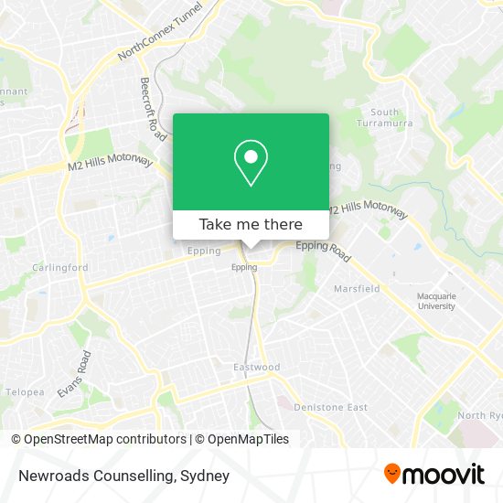 Mapa Newroads Counselling