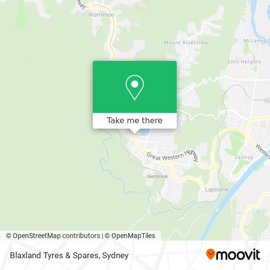 Mapa Blaxland Tyres & Spares