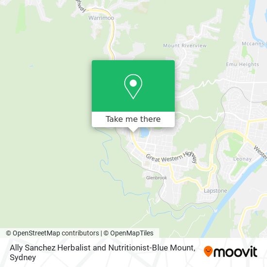 Ally Sanchez Herbalist and Nutritionist-Blue Mount map