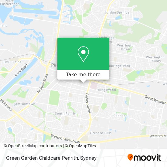 Mapa Green Garden Childcare Penrith