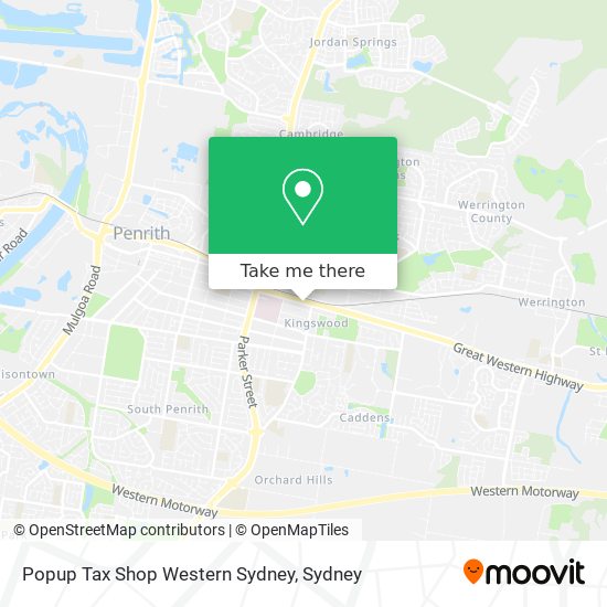 Mapa Popup Tax Shop Western Sydney