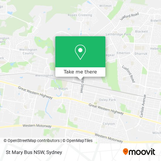 St Mary Bus NSW map