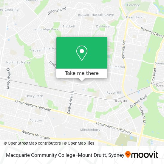 Mapa Macquarie Community College -Mount Druitt