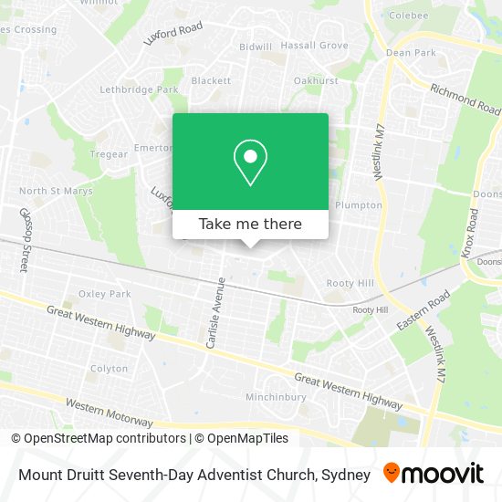 Mapa Mount Druitt Seventh-Day Adventist Church